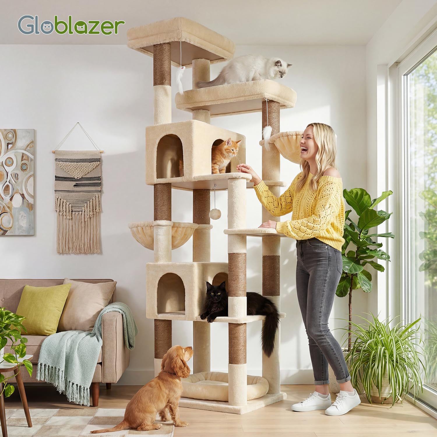 Sturdy construction supports multiple cats and daily activity in indoor spaces.