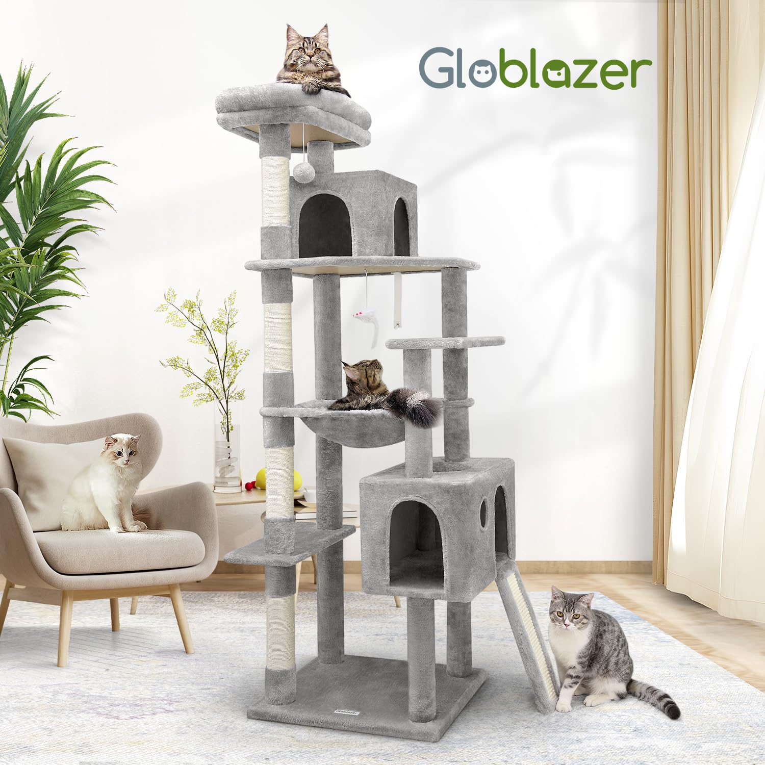 Globlazer indoor cat tree designed for apartments and vertical space usage