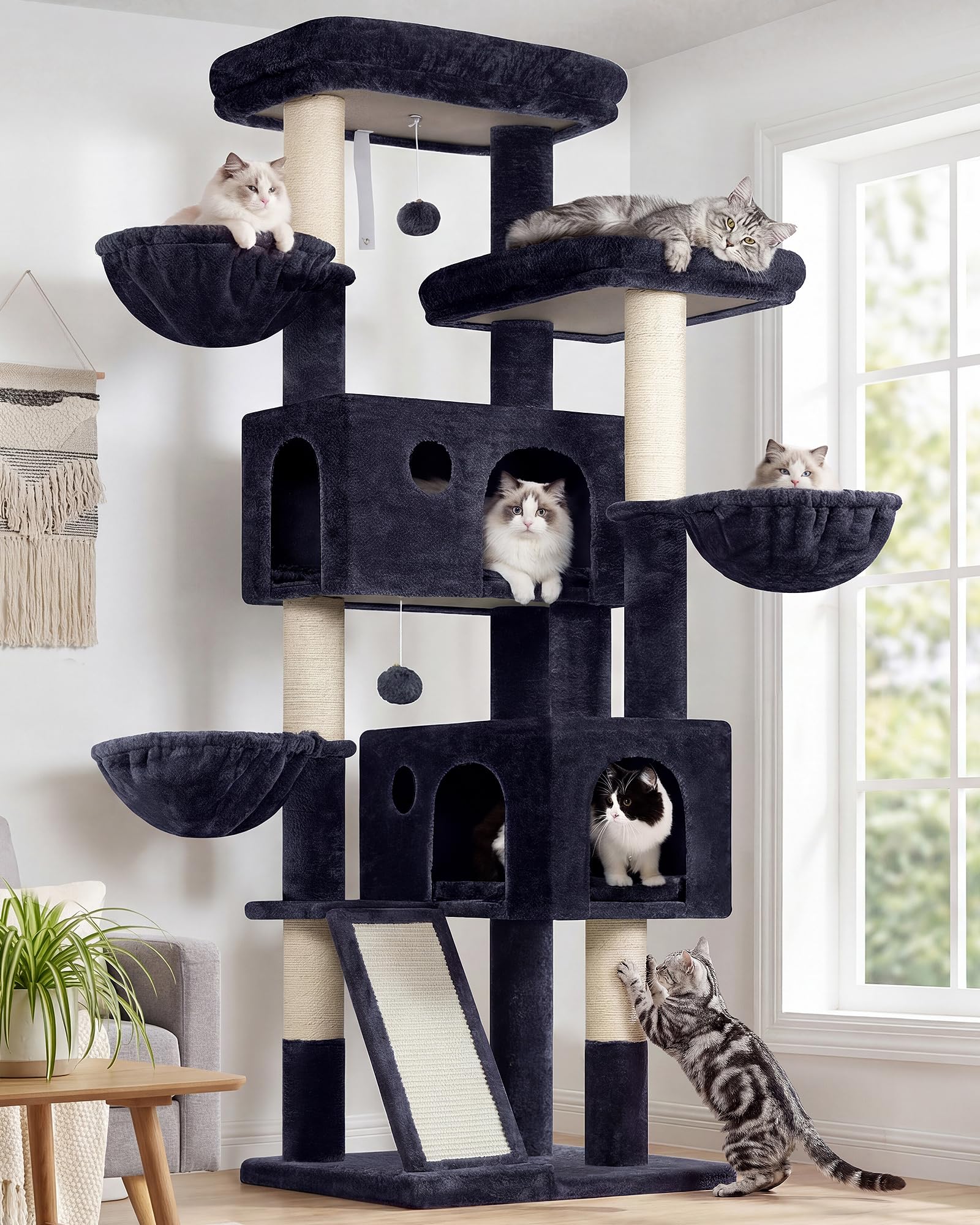 Globlazer large cat tree 72-inch tower for tall indoor cats and high viewpoints