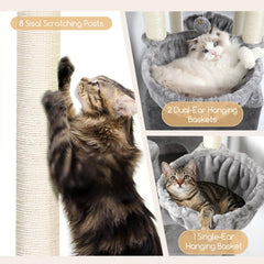 Globlazer S82 hanging baskets give cozy spots for multiple cats.