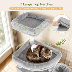 Globlazer S82 two condos provide secure resting spots for large cats.