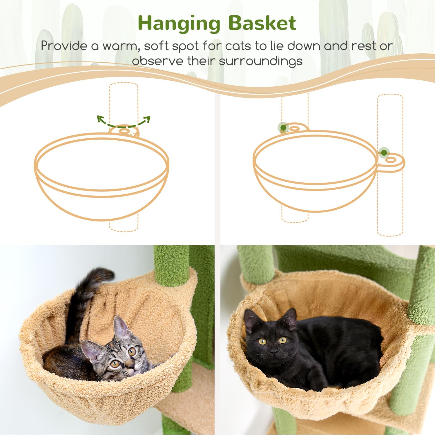 Globlazer sturdy cat tree cat cave offers private comfort for naps.