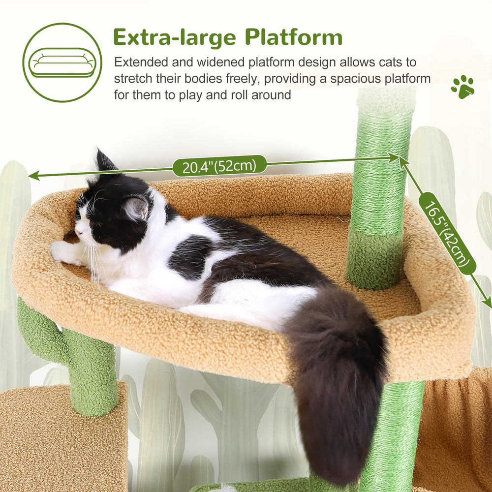 Globlazer sturdy cat tree multi-level design lets big cats explore height safely.