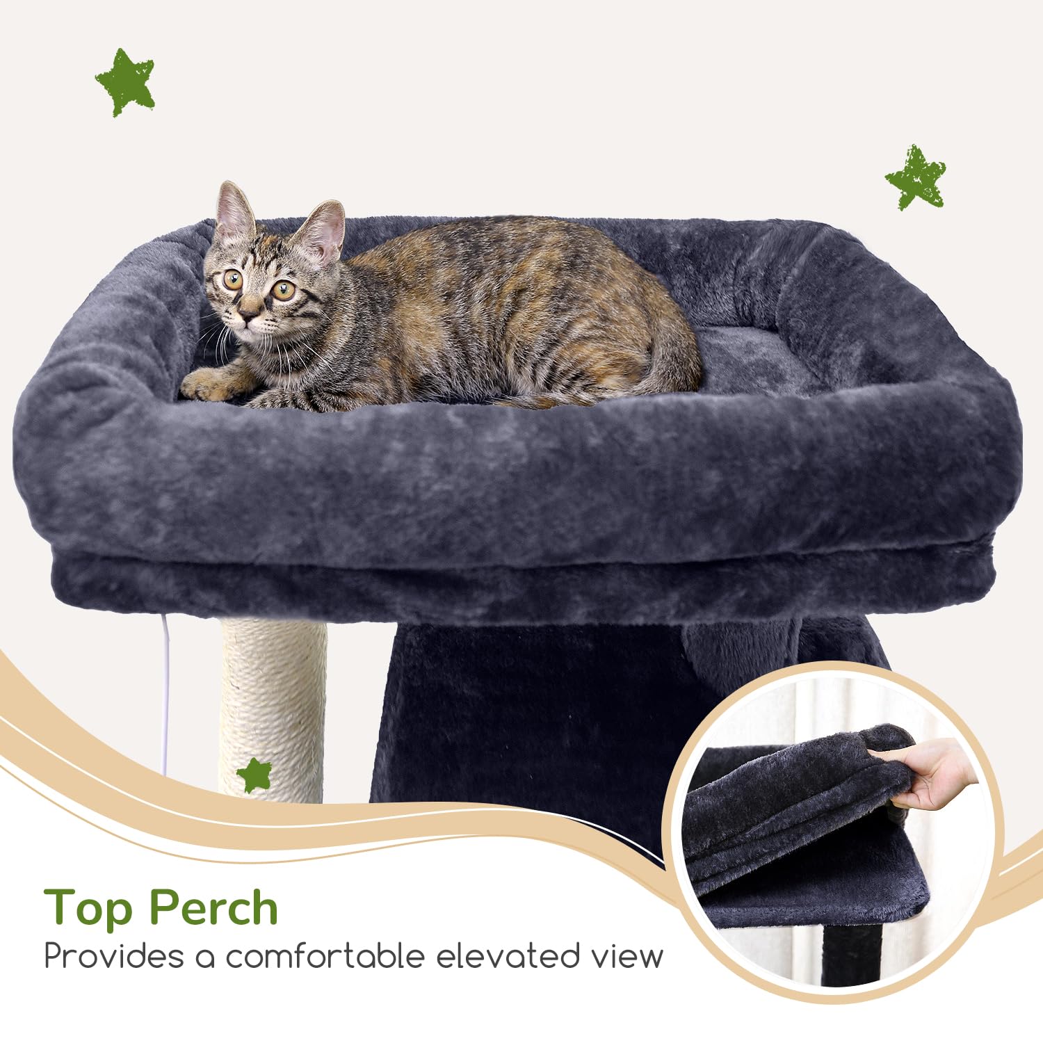 Globlazer top perch is removable for easy cleaning and versatile lounging