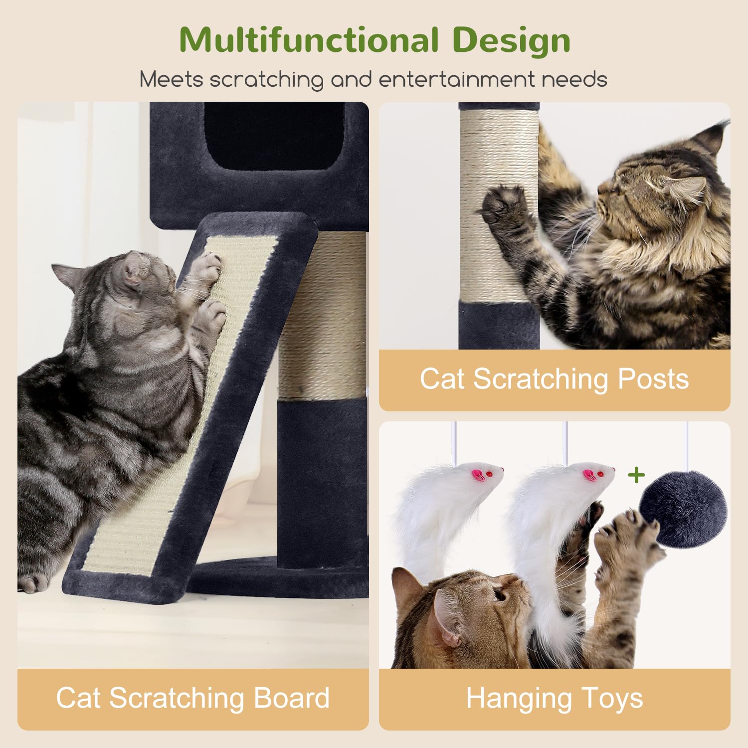 Globlazer two high perches offer elevated observation points for cats.
