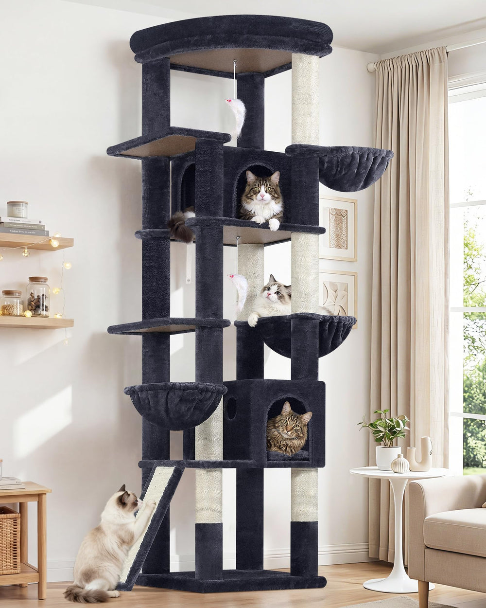 Globlazer XL cat tree tall 78-inch tower for multi-cat homes with viewing angle and levels