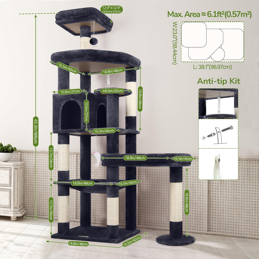 Globlazer XL cat tree assembly guide and included tools for quick setup