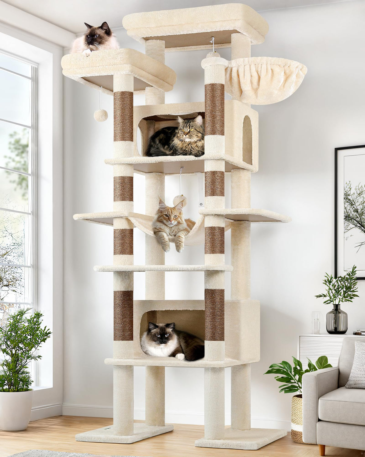 Globlazer XXL cat tree base offers a sturdy foundation for tall indoor playgrounds.