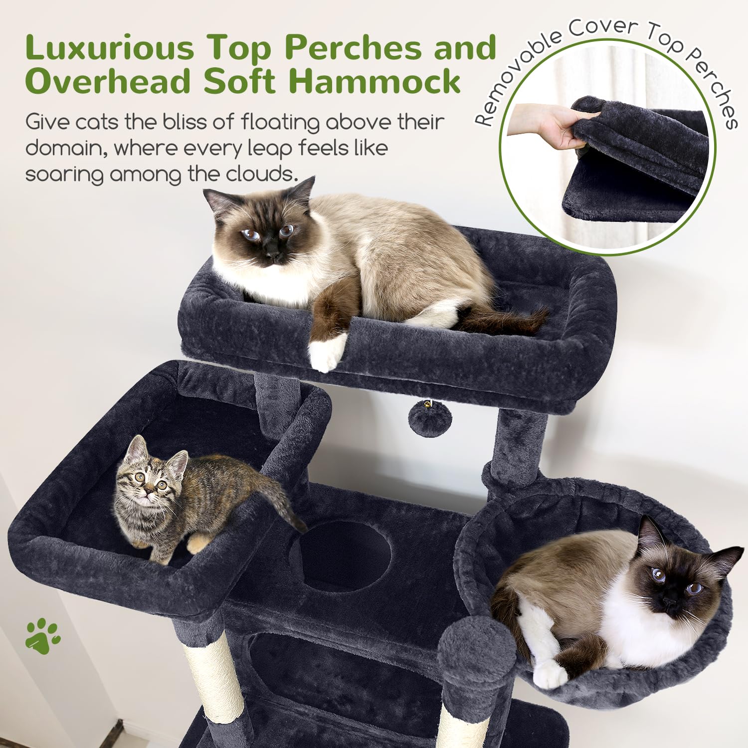 Globlazer XXL cat tree with eight sisal posts deters furniture scratching