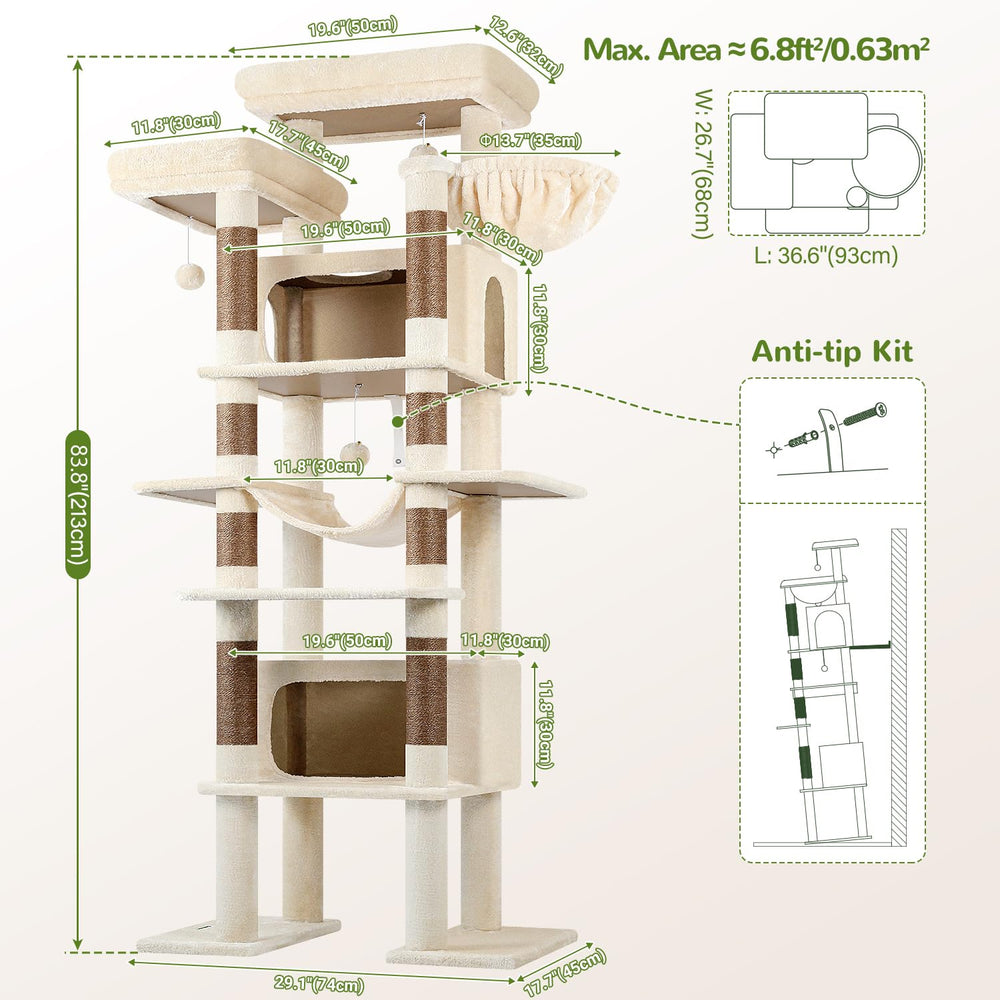 Globlazer XXL cat tree plush fabric cleans easily with a quick wipe.