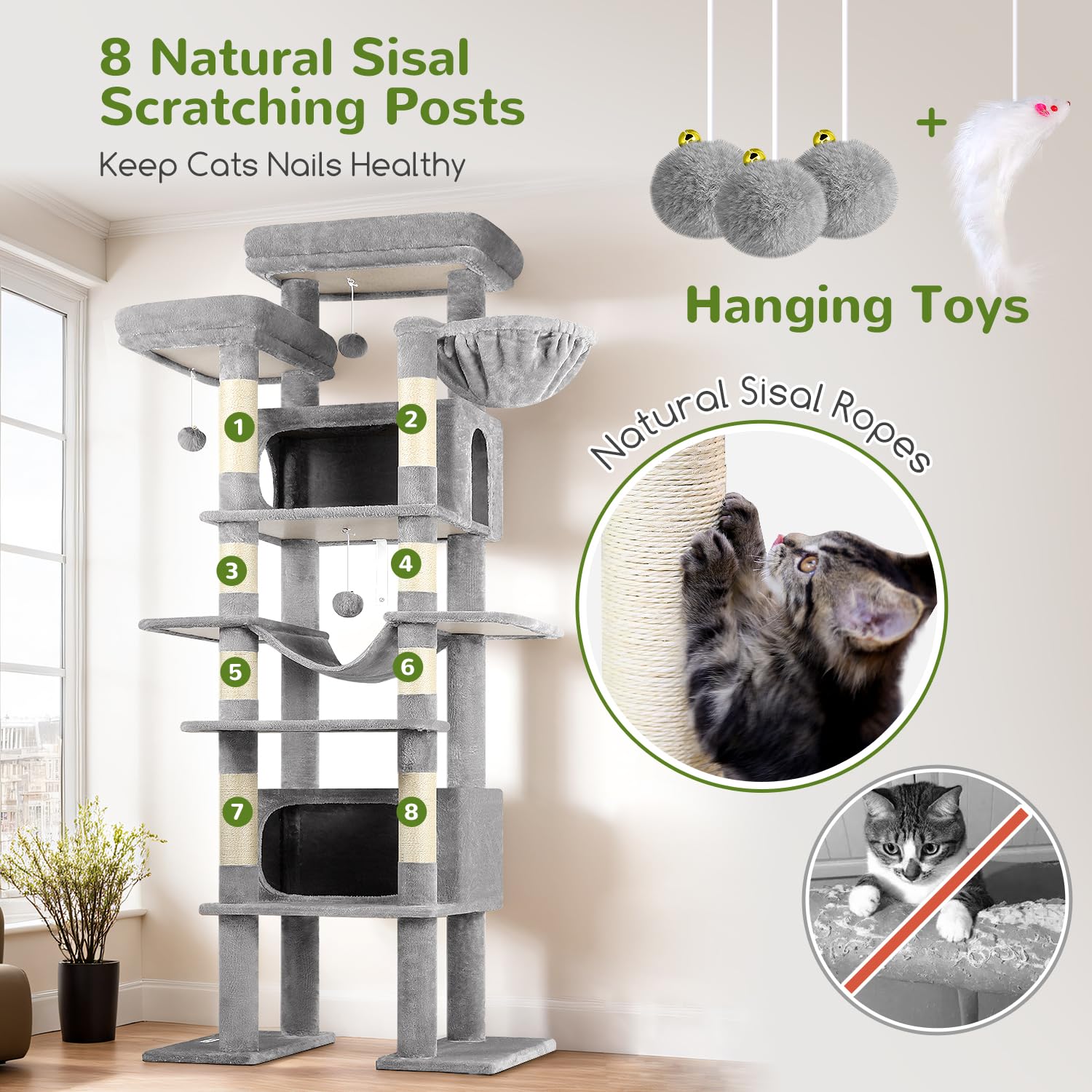 Globlazer XXL cat tree easy assembly simplifies setup and daily cleaning.