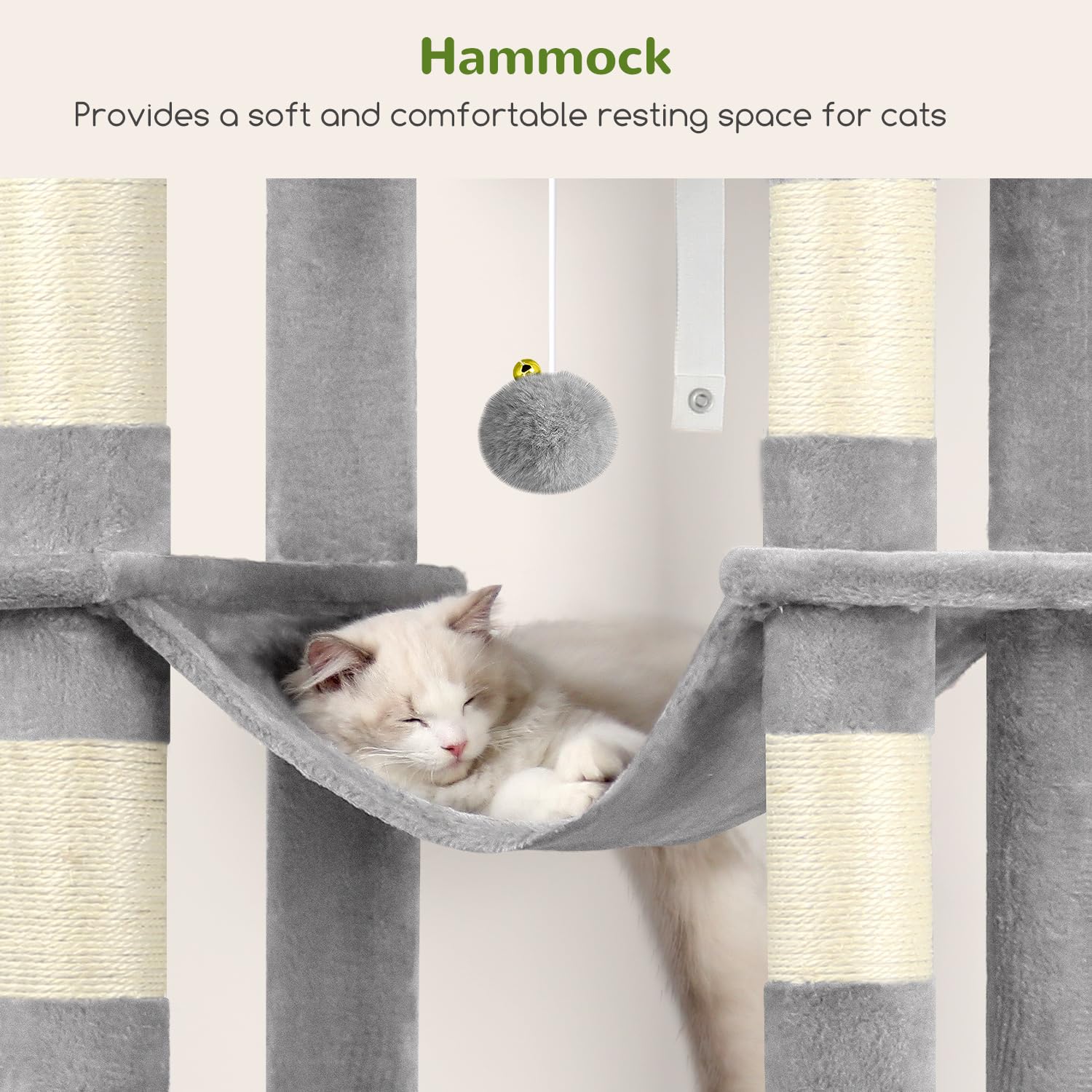 Globlazer XXL cat tree hammock adds cozy resting spots during quiet afternoons.