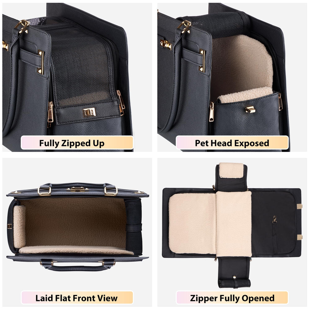 GLOBLYTE dog purse carrier inside plush pad provides cozy comfort.
