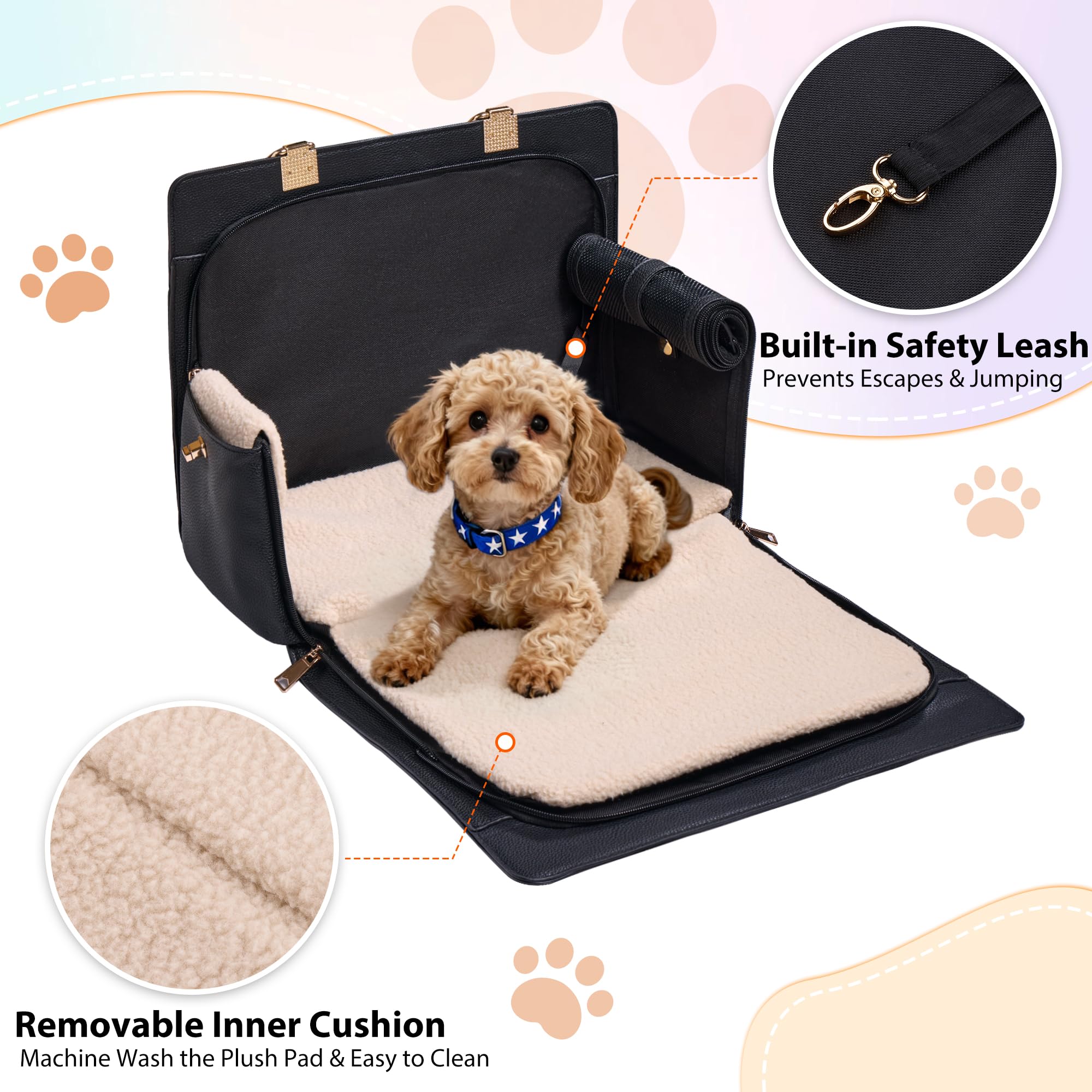 GLOBLYTE dog purse carrier multiple entry openings for easy access.