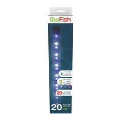 GloFish 10-Inch LED Light Stick clipped to aquarium frame for easy installation.