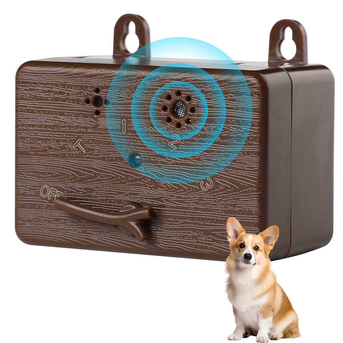 GlossyEnd ultrasonic bark stopper front view for quiet, neighbor-friendly use.
