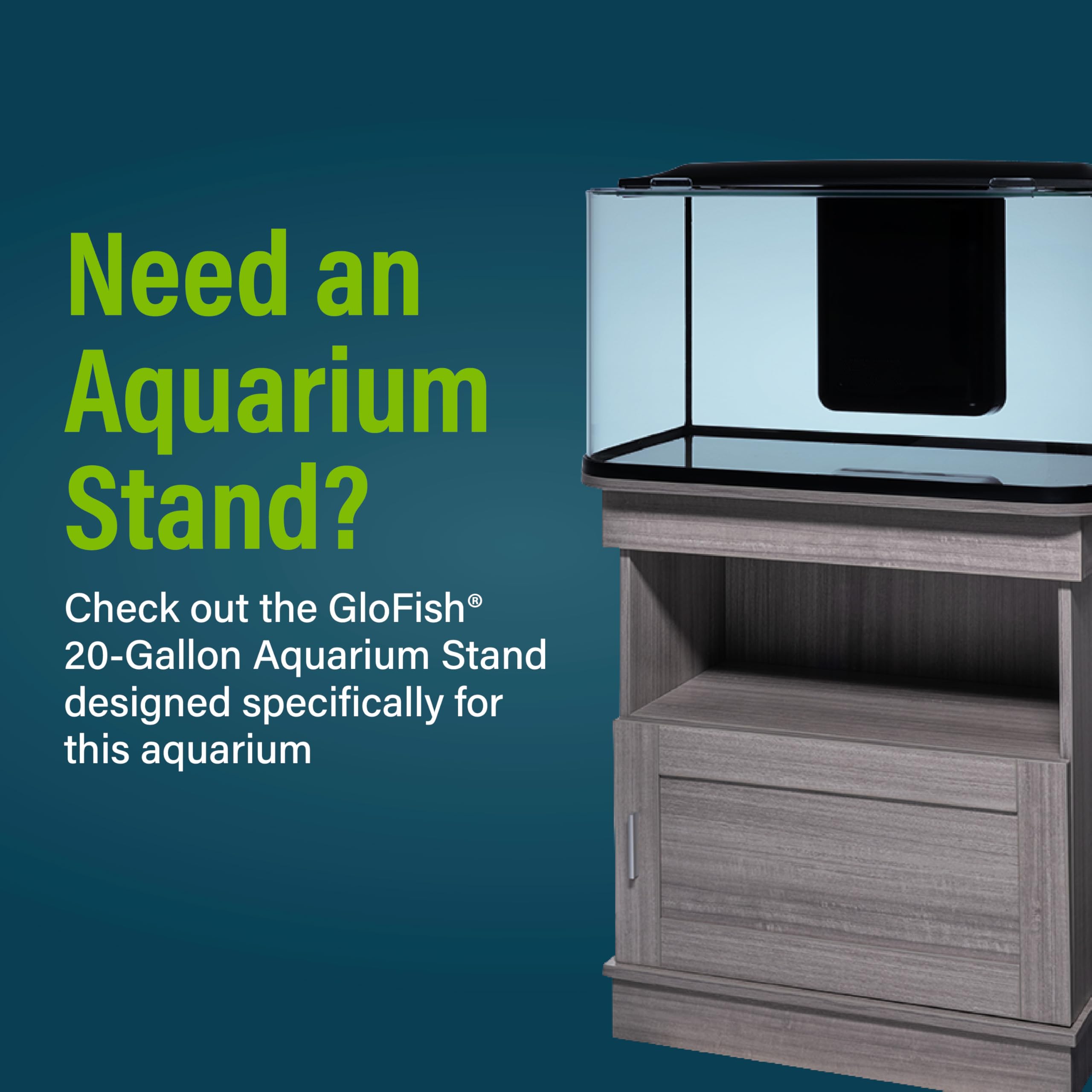 Tank dimensions with curved design fit comfortably in living spaces.