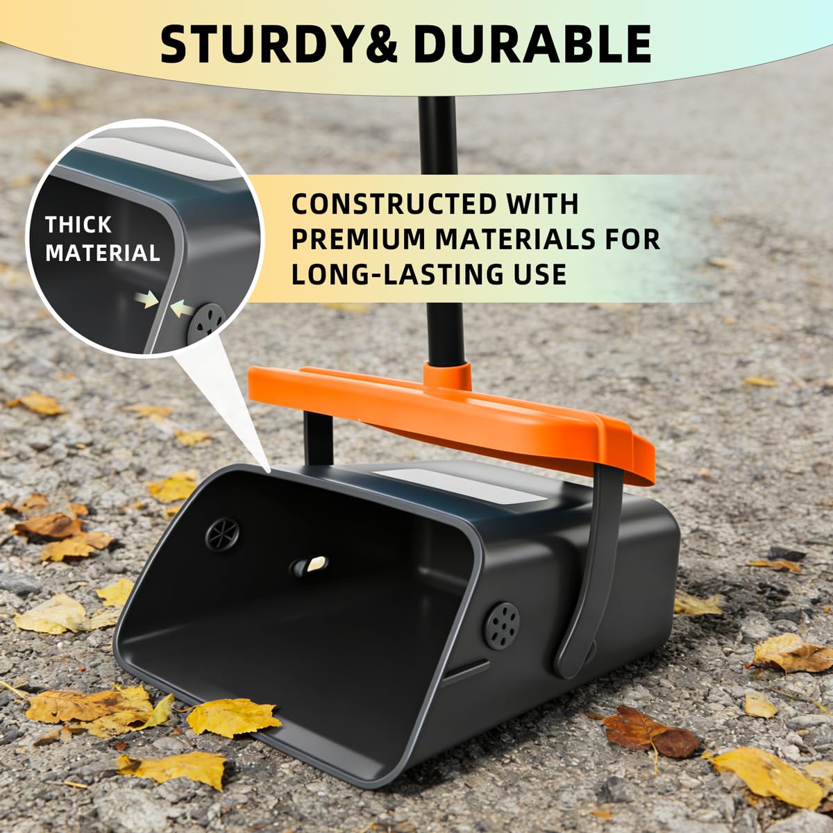Glowspire long handle enables upright cleaning across the yard