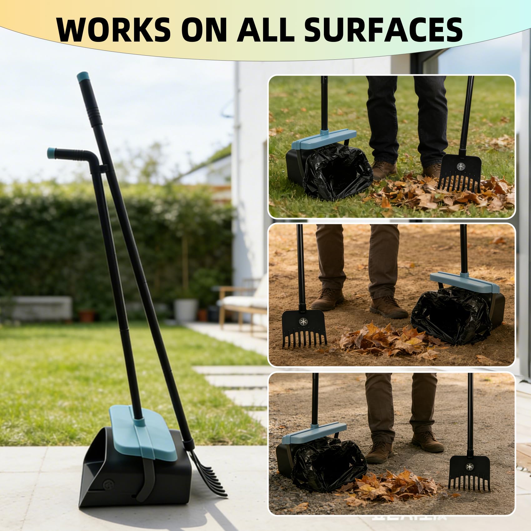 Glowspire all-in-one yard cleanup tool for lawns, gardens, and hard surfaces.