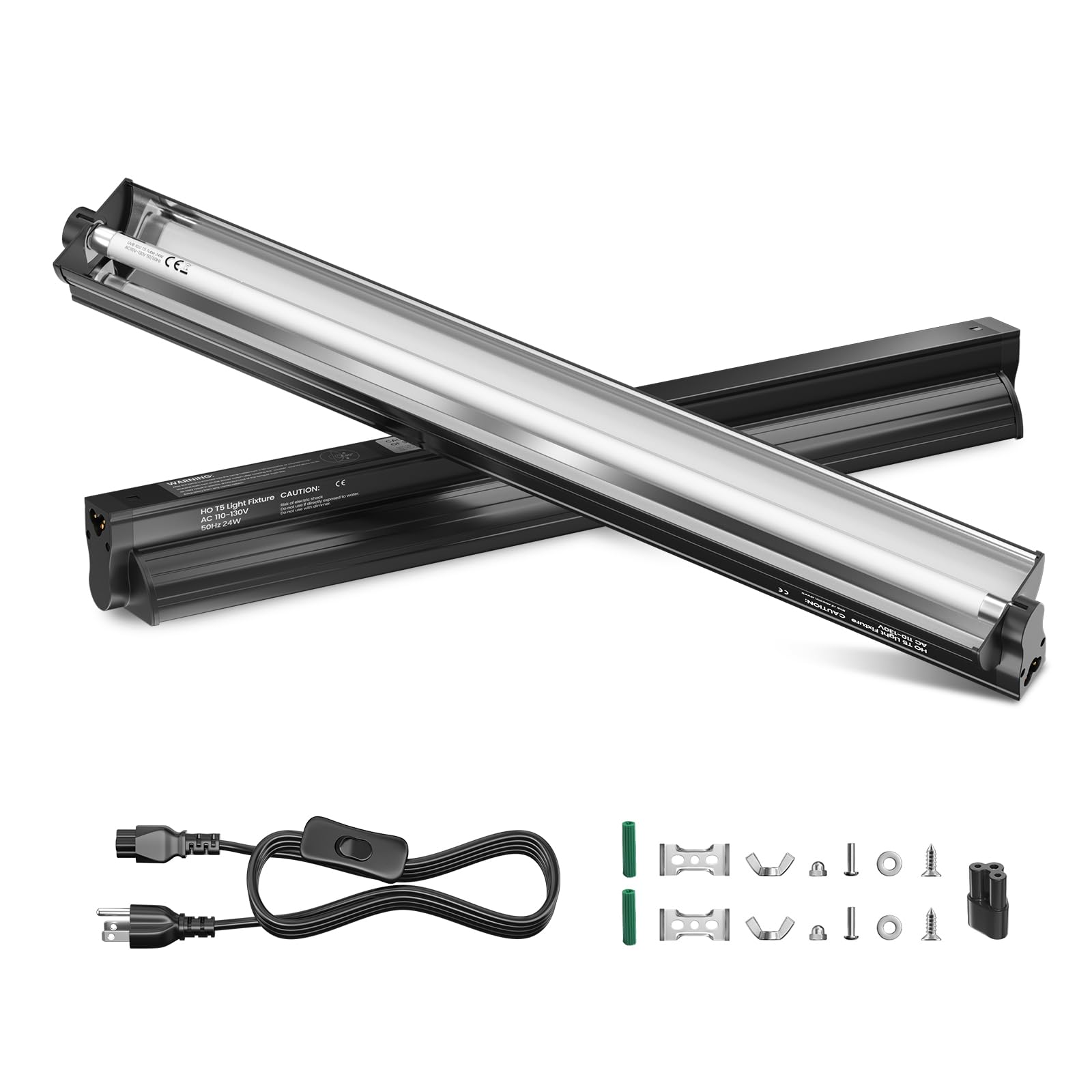 GlowUp 24W T5 UVB kit with hood for reliable reptile UVB exposure.