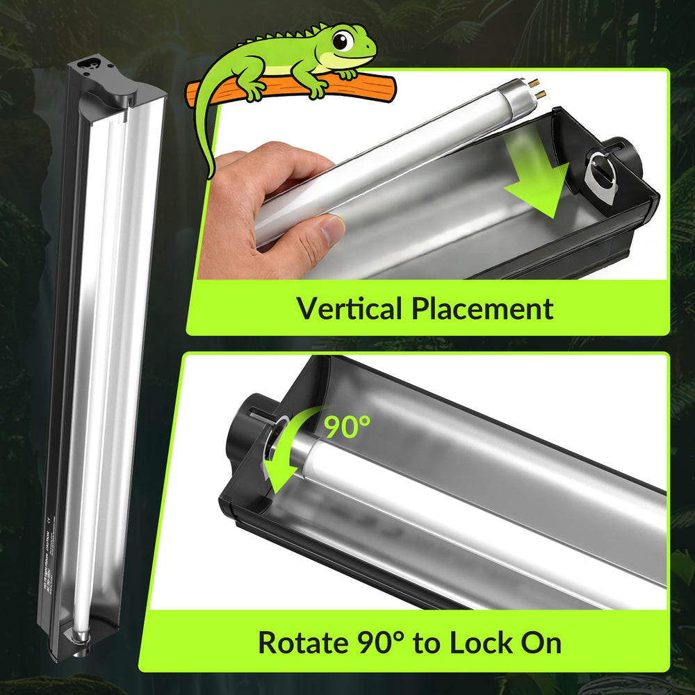 GlowUp 24w UVB kit packaged, ready-to-use for 24-inch enclosures.