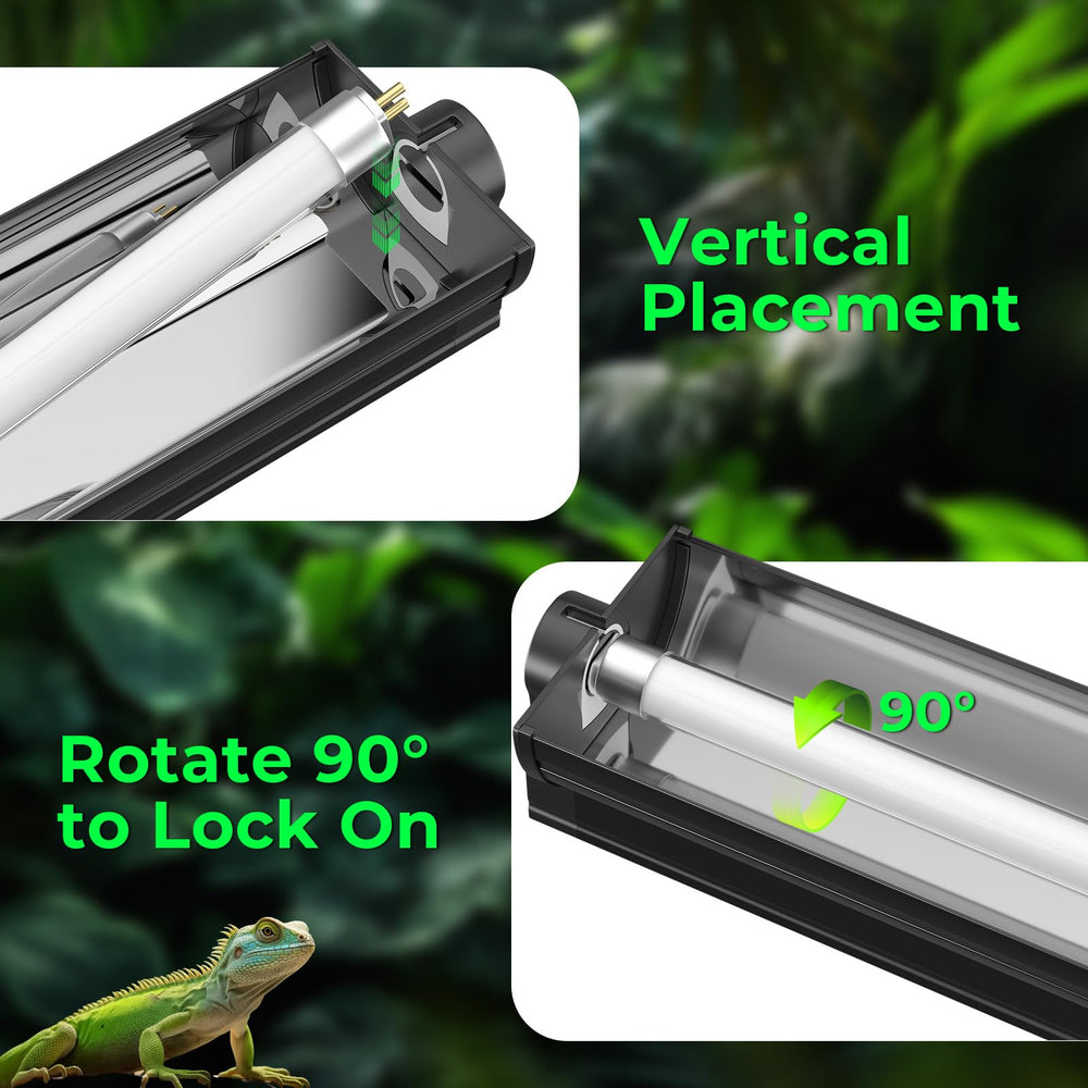 GlowUp easy installation guidance for indoor reptile setups.