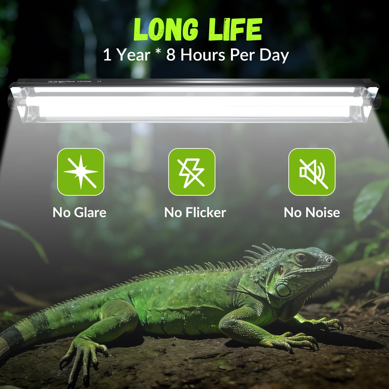 GlowUp UVB bar 21.6 inches mounted for easy terrarium setup.