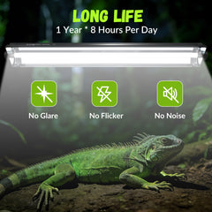 GlowUp UVB bar 21.6 inches mounted for easy terrarium setup.