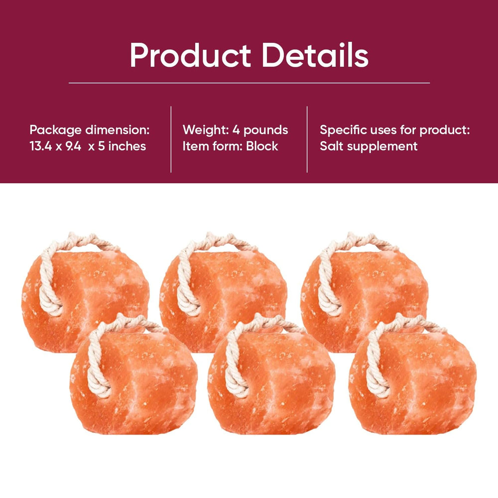 Glowyn Pink Himalayan Salt Lick on hanging rope ready for installation