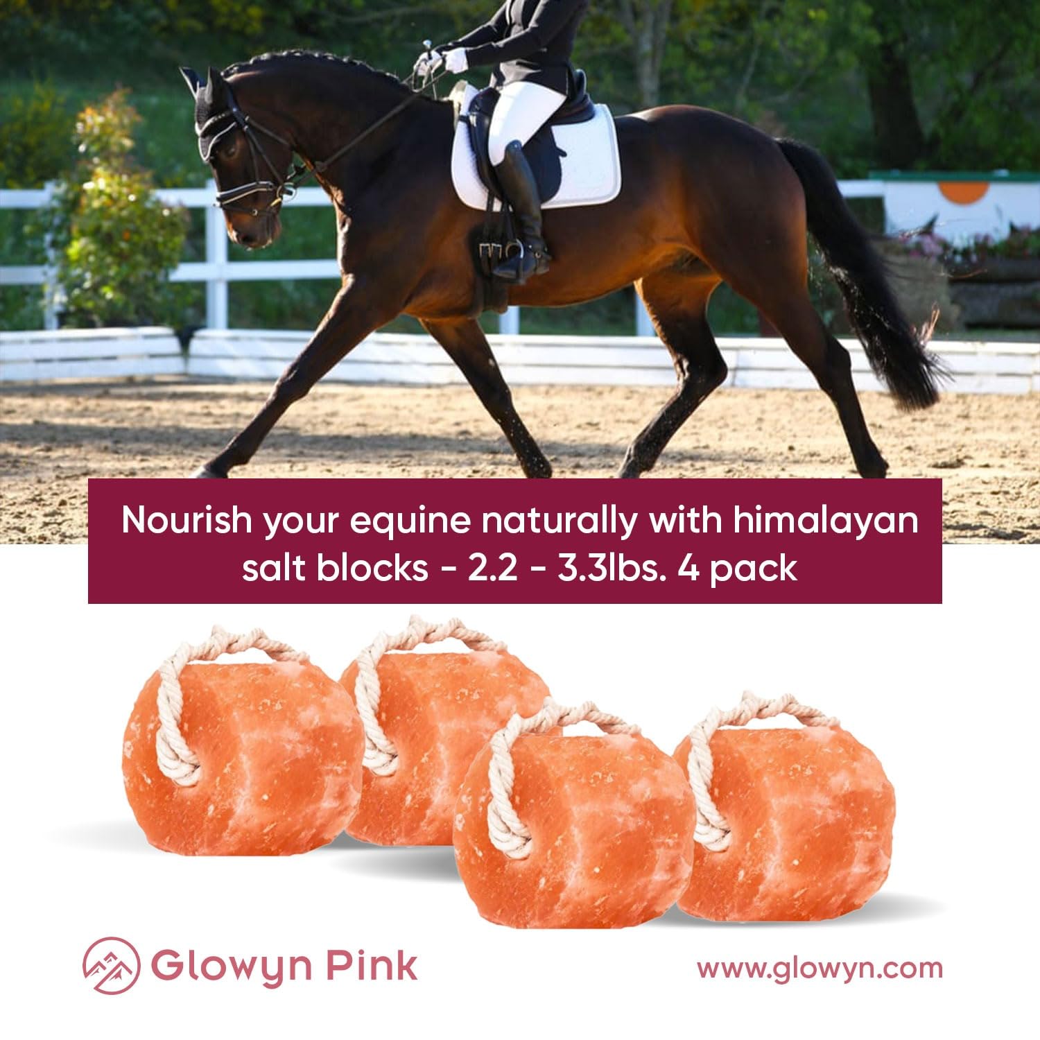 Glowyn Pink Himalayan salt block in paddock supporting steady salt intake.