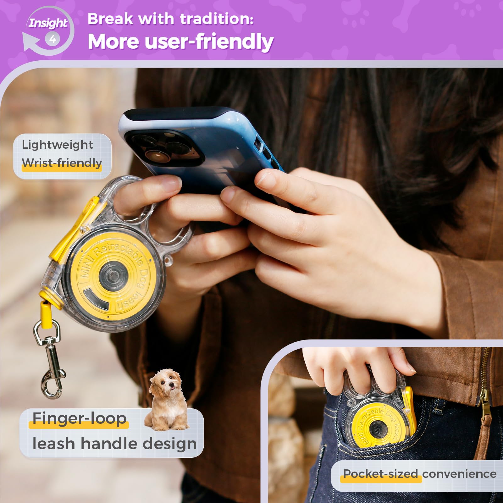 Gluckelk lightweight leash is ideal for small pets and daily walks