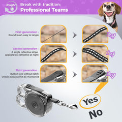 Gluckelk leash with reflective strips increases visibility at night