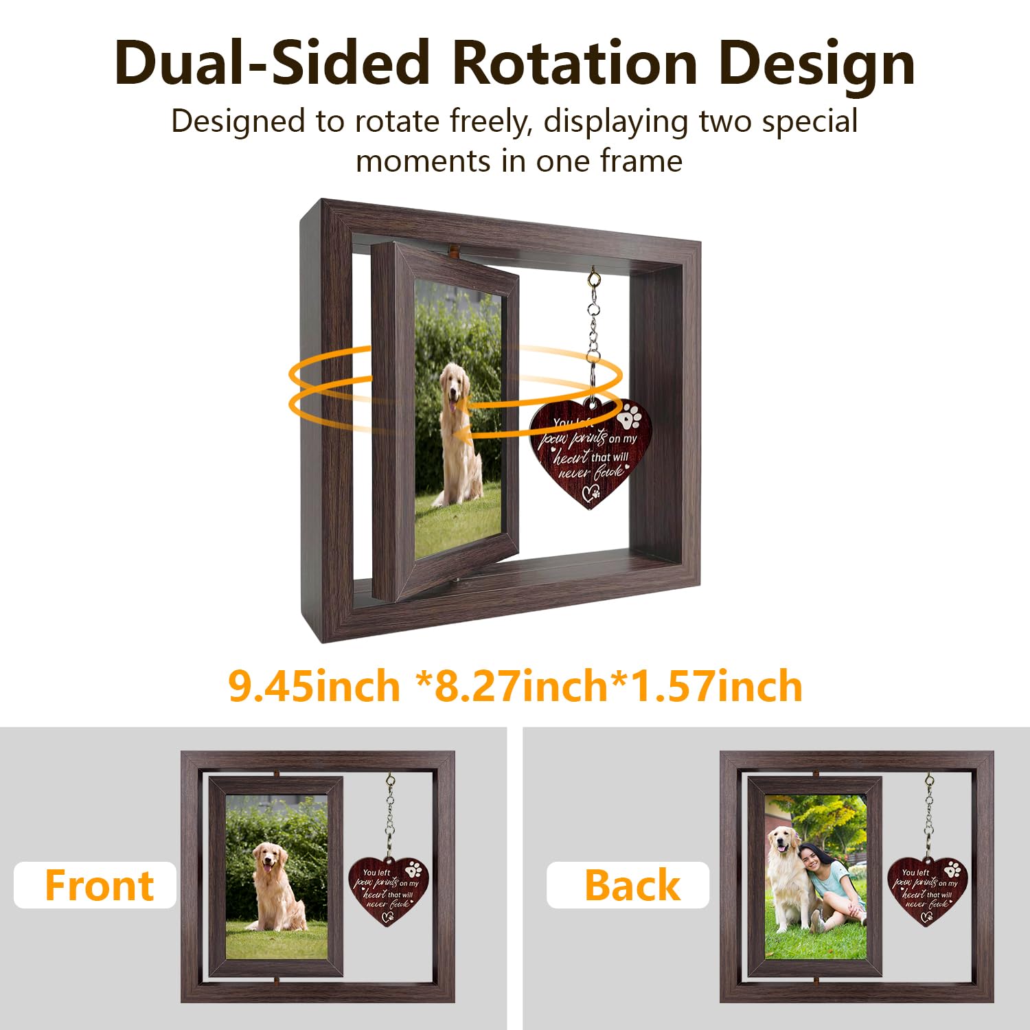 Gluimayo eco-friendly dark brown wood frame adds warm rustic charm