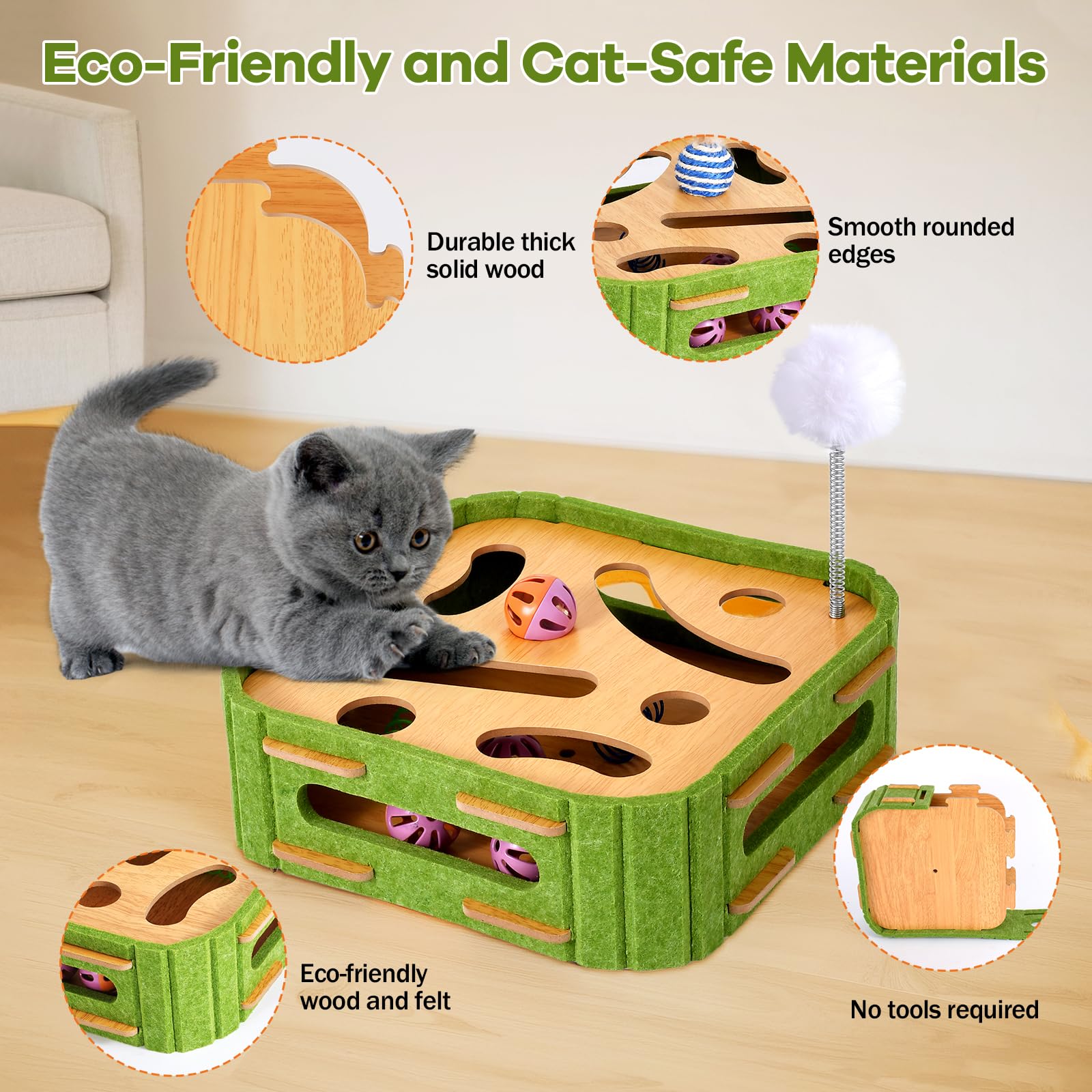 GLYVIAN Cat Puzzle Box Toy spiral springs invite exploration and puzzle solving.