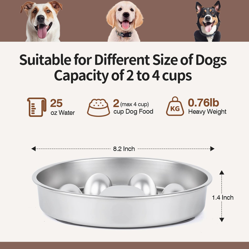GLYVIAN slow feeder bowl with non-slip base prevents spills