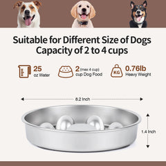 GLYVIAN slow feeder bowl with non-slip base prevents spills