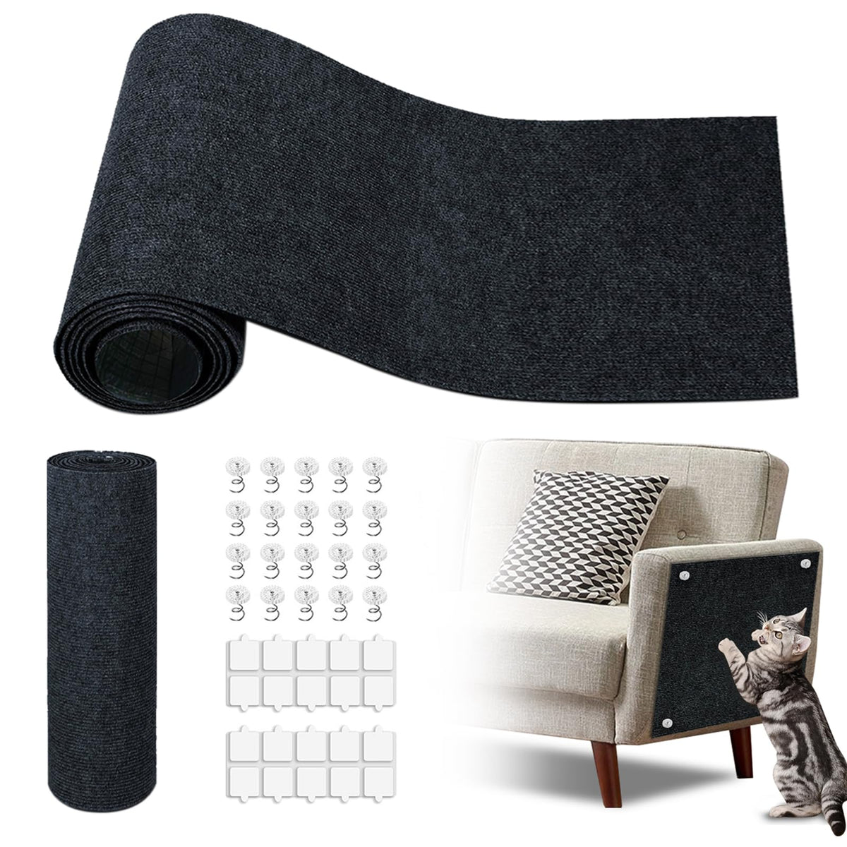 GMEZZO cat-scratch-mat-1185x174-sofa-cover protects furniture with wide coverage.