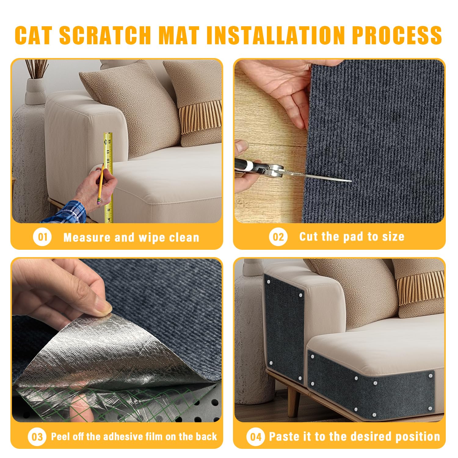 GMEZZO cat-scratch-mat-cat-playground keeps cats engaged while protecting belongings.