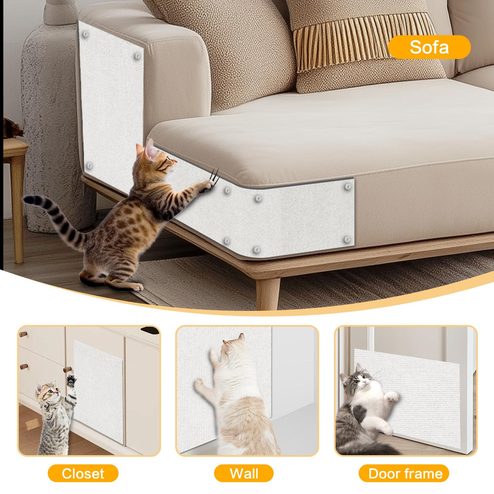 GMEZZO Cat Scratch Mat can be trimmed to fit irregular spaces with no tools.