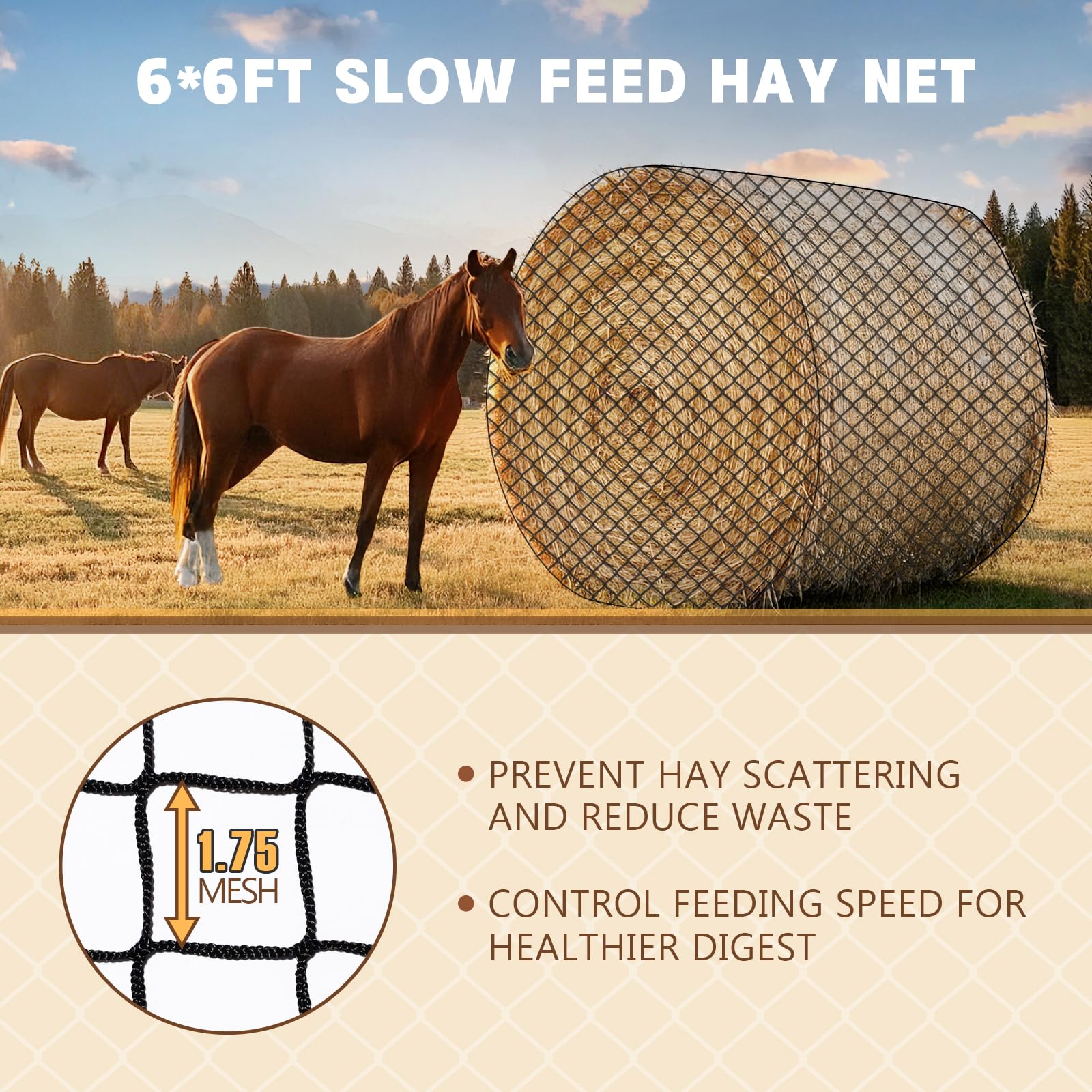 GmTonty easy-fill closure speeds loading while keeping hay contained.