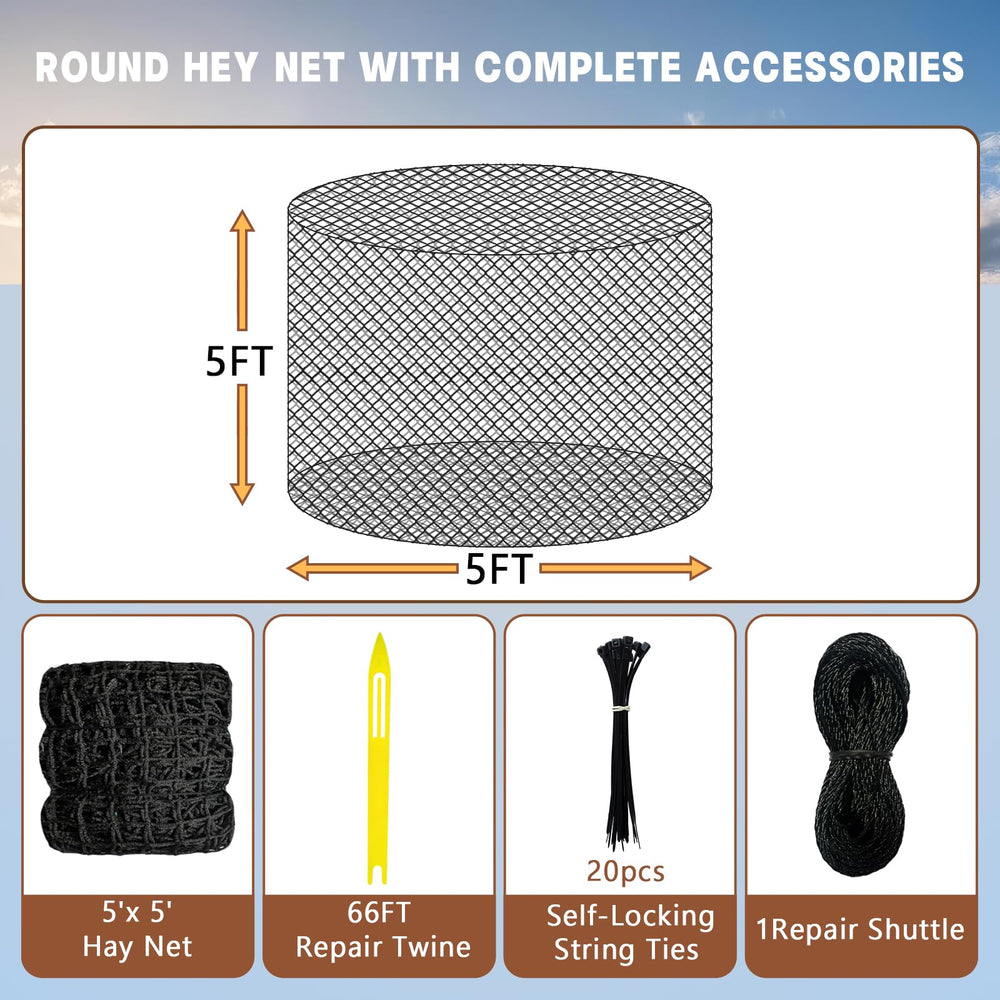 GmTonty weather-resistant hay net designed for outdoor pastures and barns.