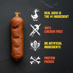 Gnarly Bites Slammin Sausage Dog Treats offer high-protein fuel for active dogs.