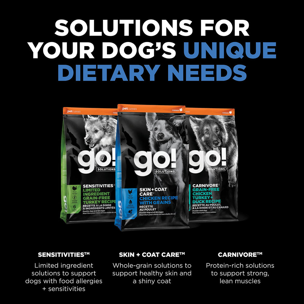 Go! Solutions 22-lb bag resting on kitchen counter.