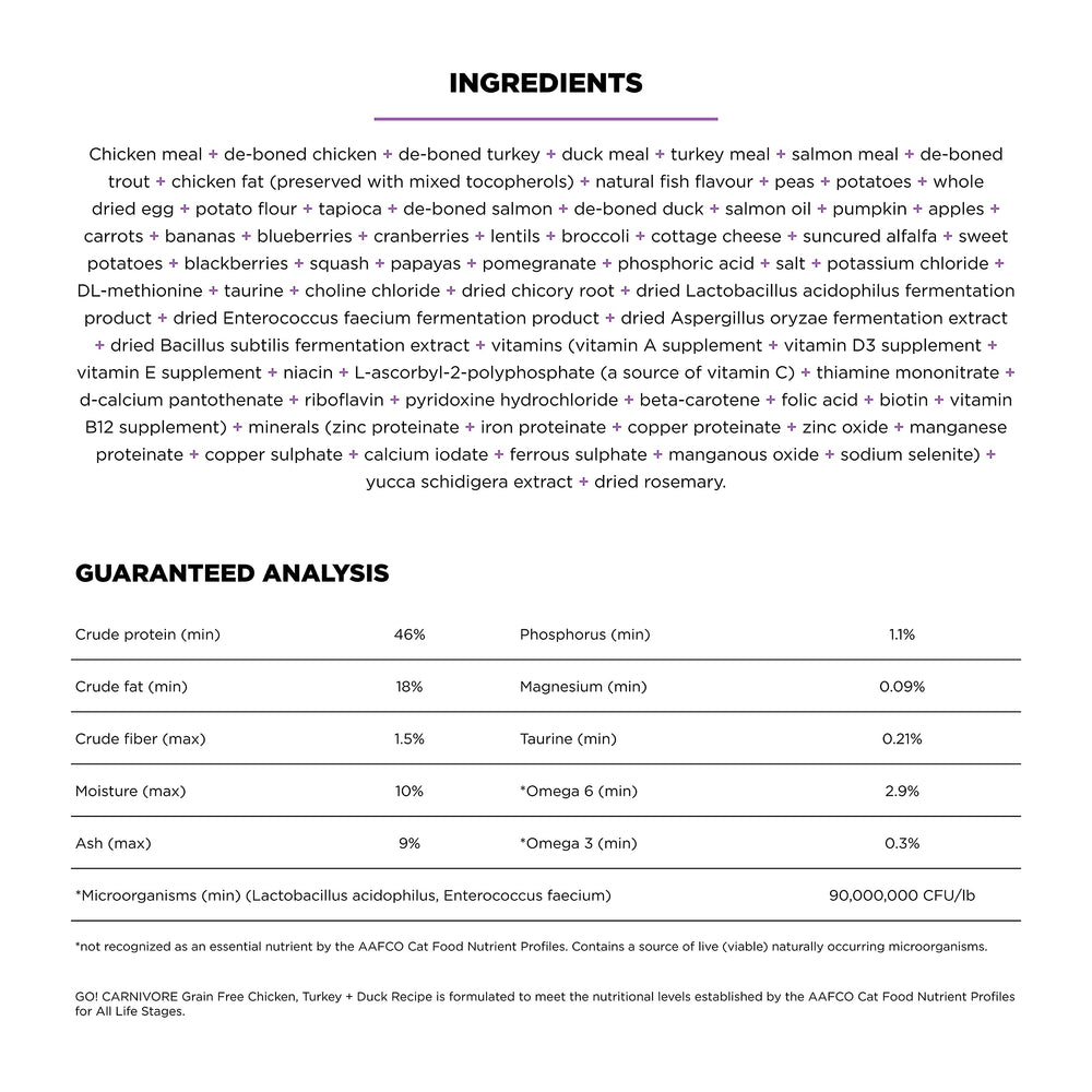Go Solutions Carnivore includes digestive enzymes and probiotics for gut balance