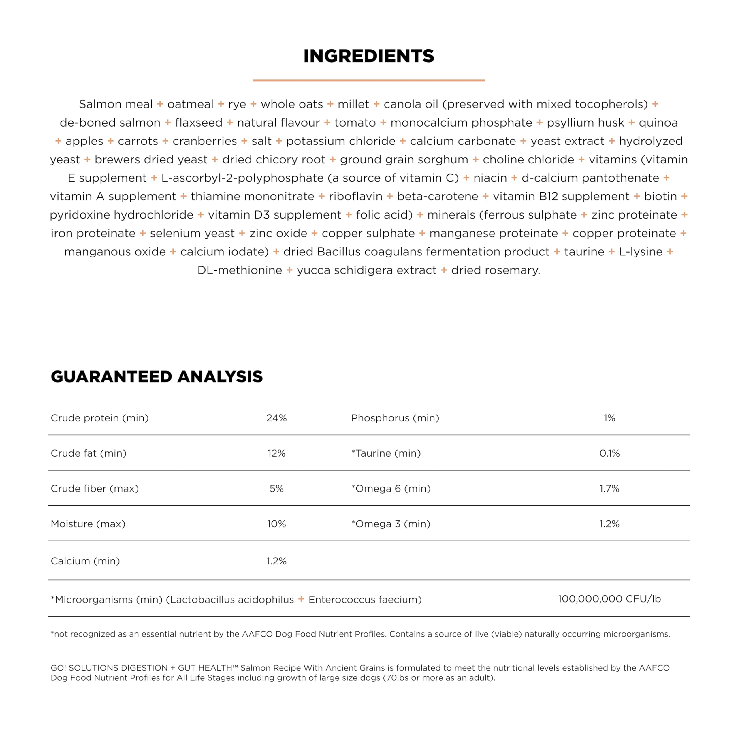 Go! Solutions probiotic blend with three yeasts to support gut health.