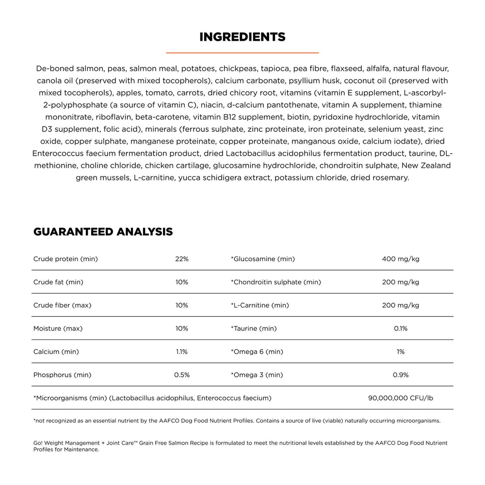 Go! Solutions salmon kibble close-up highlights real fish as the #1 ingredient for flavor.