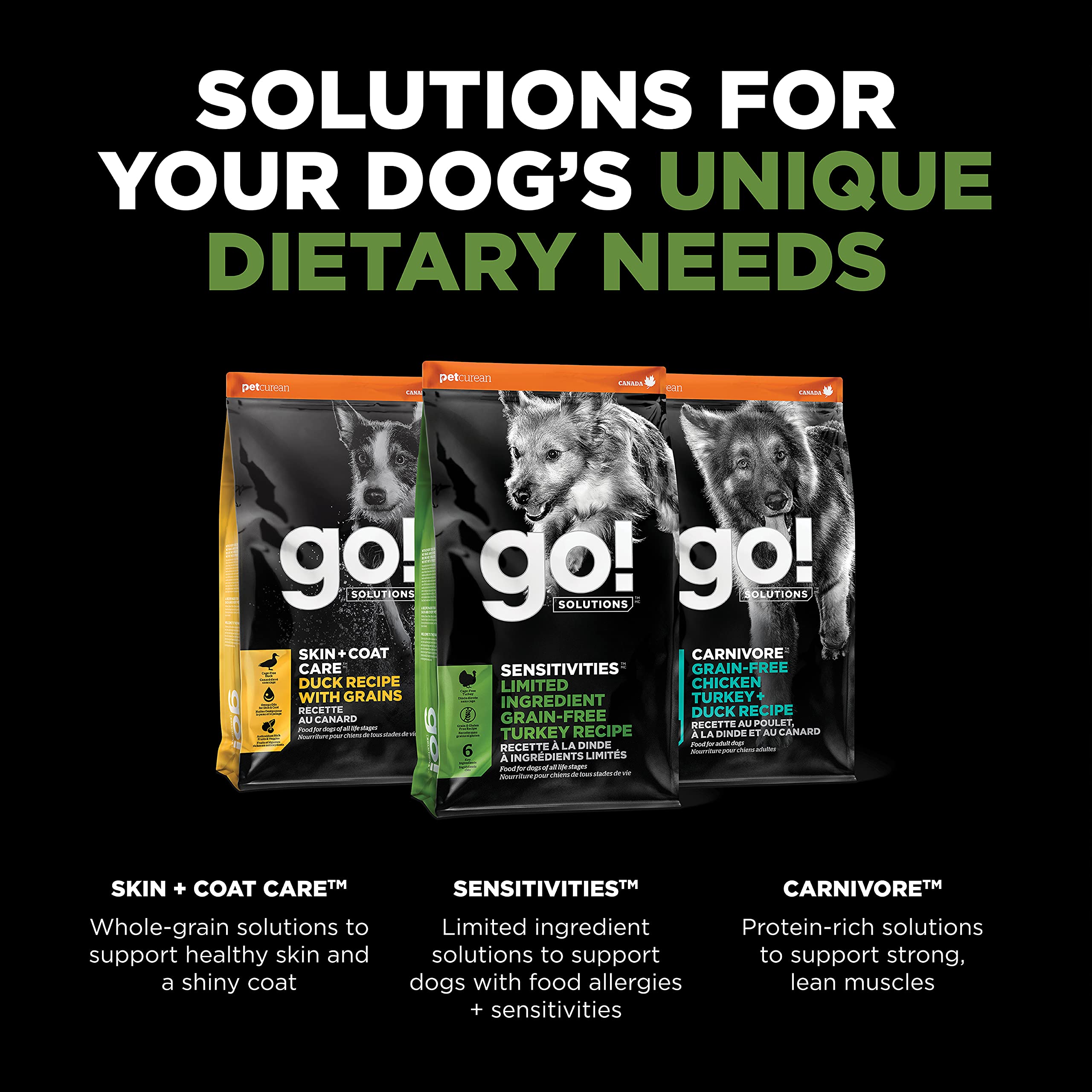 Go! Solutions Sensitivities gluten-free formula image showcases grain-free nutrition