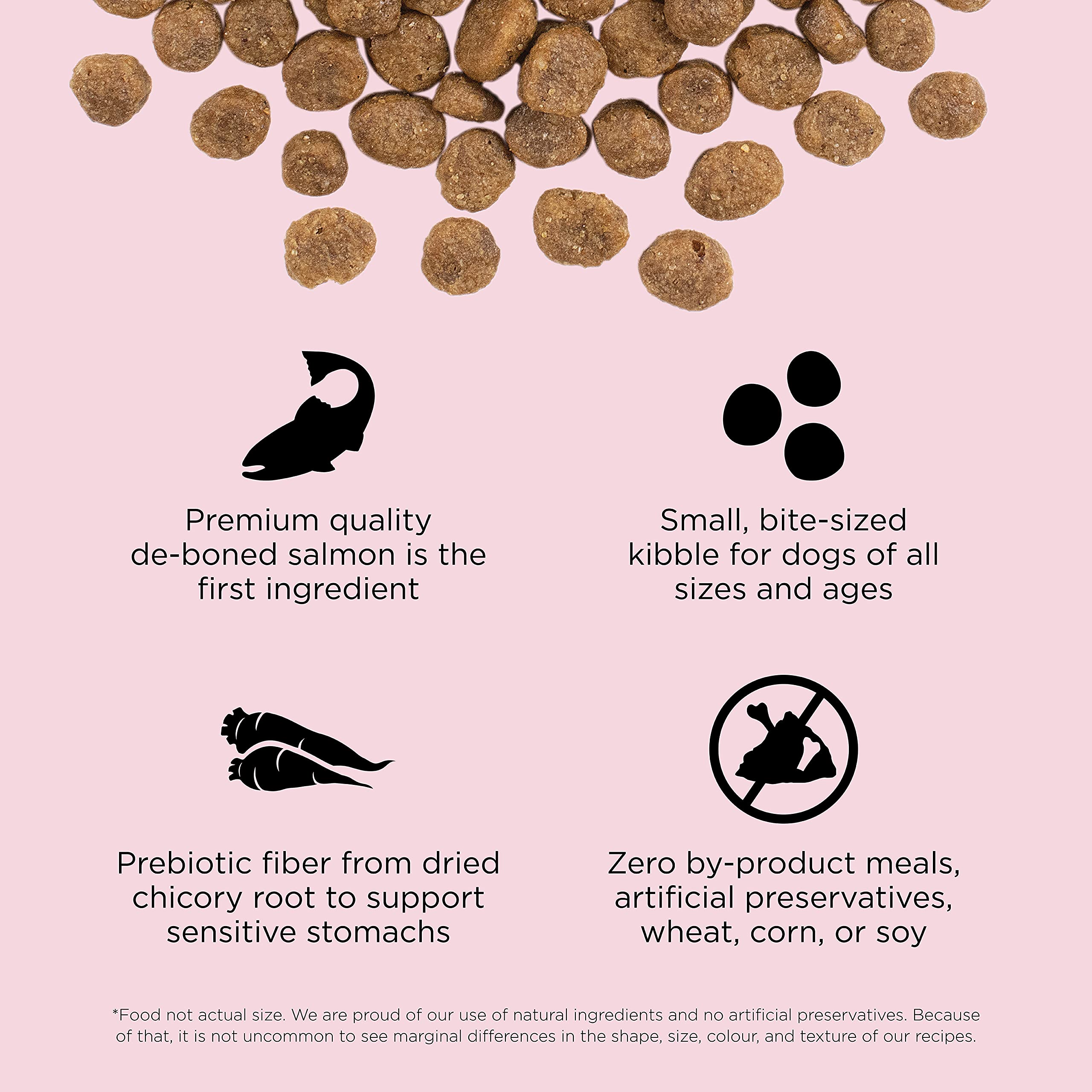 Go! Solutions Sensitivities salmon kibble small-breed dog bowl.