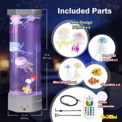 Go2Chai jellyfish and clownfish bubble tank adds underwater charm for home or office.