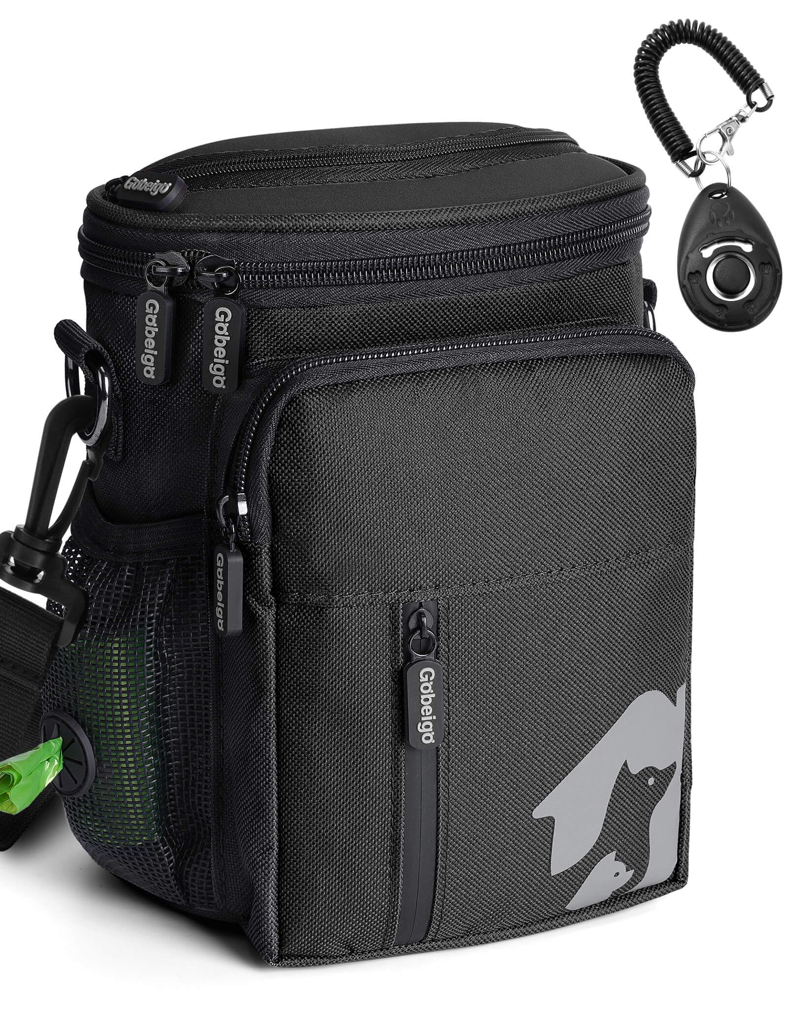 Gobeigo 8-Cup Treat Pouch top zip for quick access during training